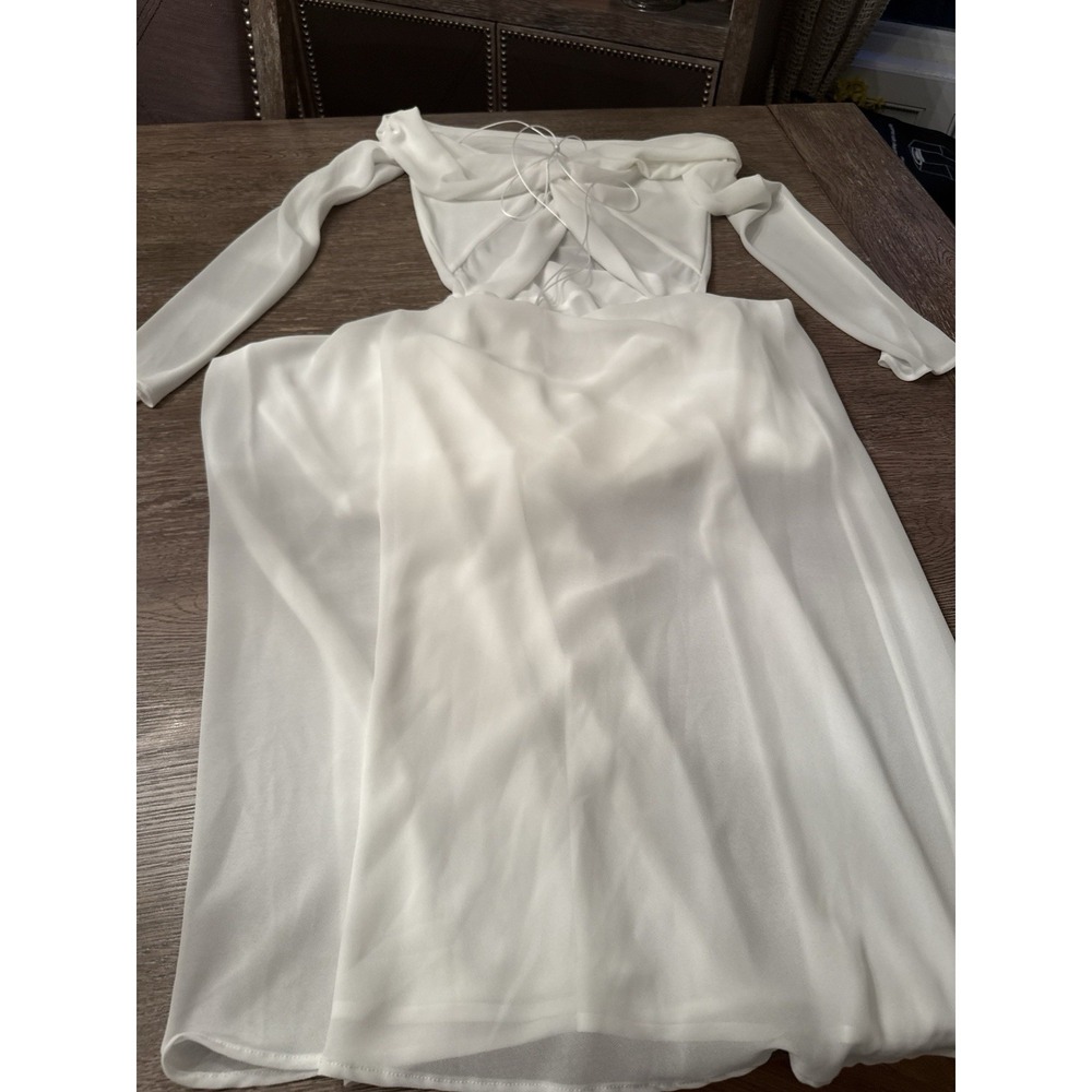 NWT Natalie Rolt Emily Gown White Size 1 (US Size 4) sheer - Picture 5 of 12